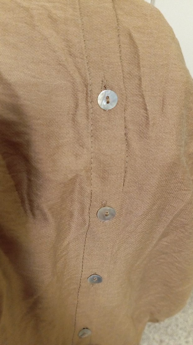 Bej Kadın Uzun Keten Elbise - Görsel 4