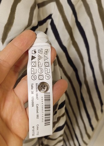 Bej Zebra Desenli Uzun Keten Elbise - Görsel 7