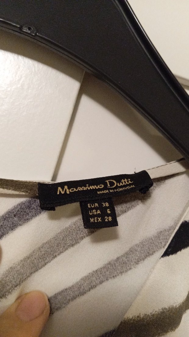 Bej Zebra Desenli Uzun Keten Elbise - Görsel 2