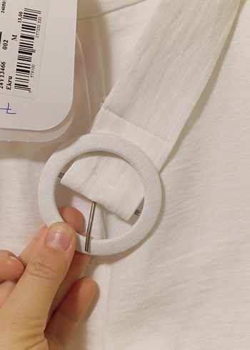 Beyaz Pamuklu Kemerli Kız Eteği - Görsel 5