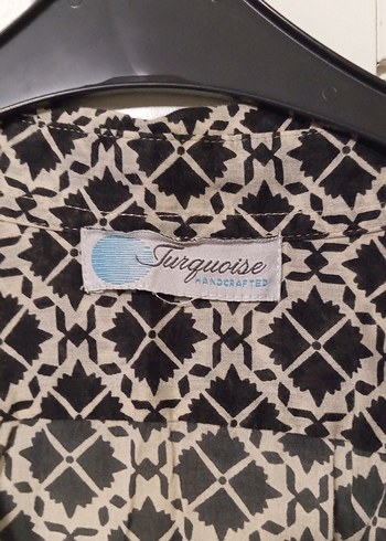 Düğmeli V Yakalı Bohem Kadın gömlek - Görsel 2