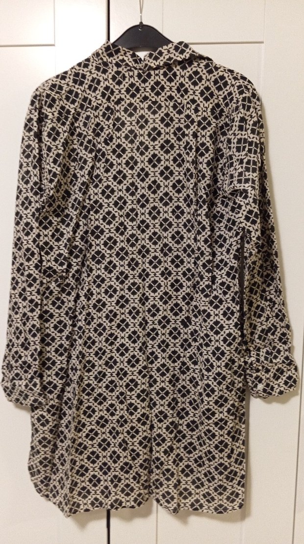 Düğmeli V Yakalı Bohem Kadın gömlek - Görsel 5