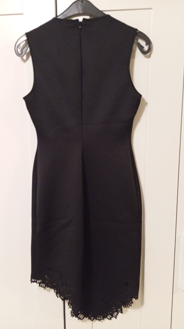 Dantel Detaylı Siyah Midi Elbise - Görsel 2