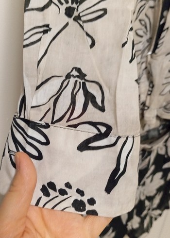 Bej Bohem Uzun Kollu Keten Gömlek - Görsel 4