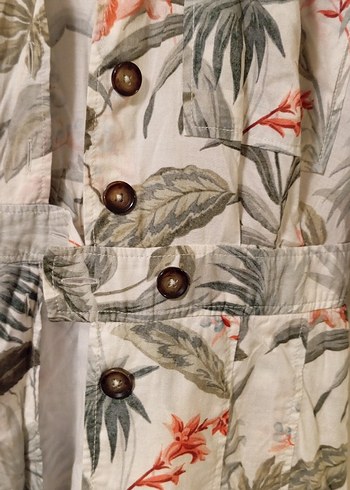 Bohem Uzun Düğmeli Desenli Elbise - Görsel 3