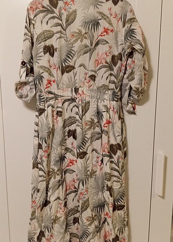 Bohem Uzun Düğmeli Desenli Elbise - Görsel 6