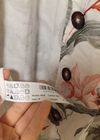 Bohem Uzun Düğmeli Desenli Elbise - Görsel 5