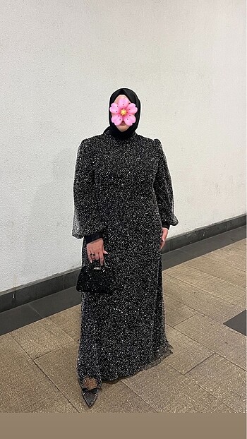 50 Beden siyah Renk Tesetür abiye