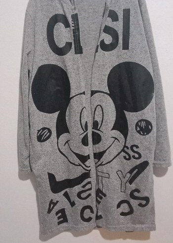 Diğer Gri Kapüşonlu Uzun Kollu Kadın Sweatshirt