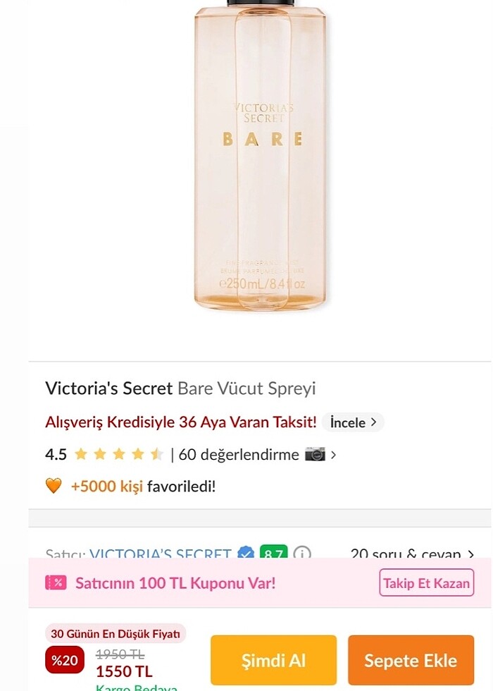 Victoria secret vücut spreyi - Görsel 2