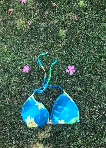 Renkli Tie-Dye Mini Mavi Bikini Üstü