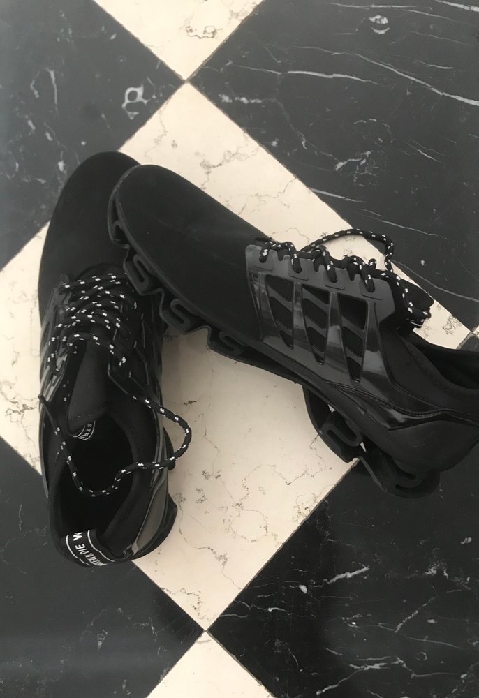 Erkek Siyah Spor Ayakkabı Bağcıkları - Görsel 2