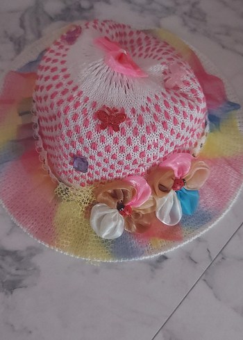 Renkli Fırfırlı Bohem Çocuk Şapkası - Görsel 4