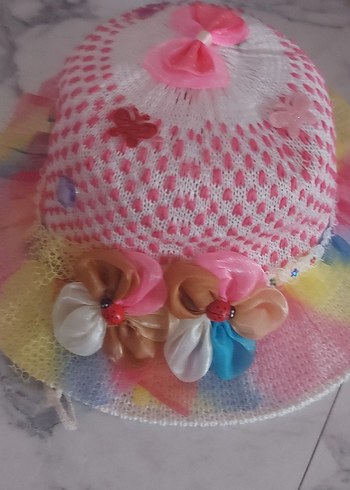 Renkli Fırfırlı Bohem Çocuk Şapkası - Görsel 5