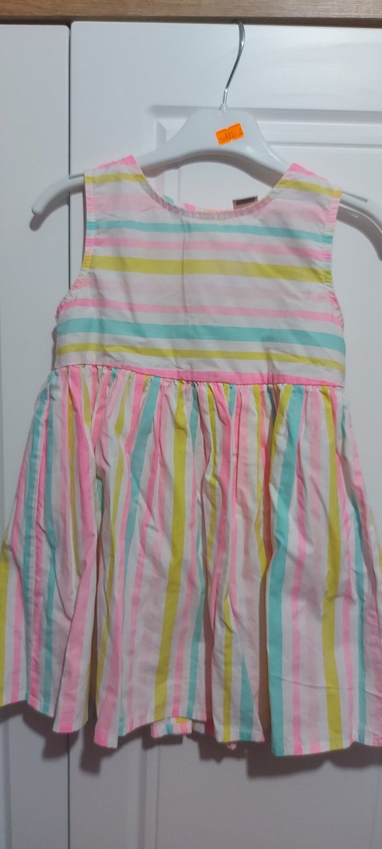 Çok Renkli Pilili Kolsuz Kız Elbisesi - Görsel 2