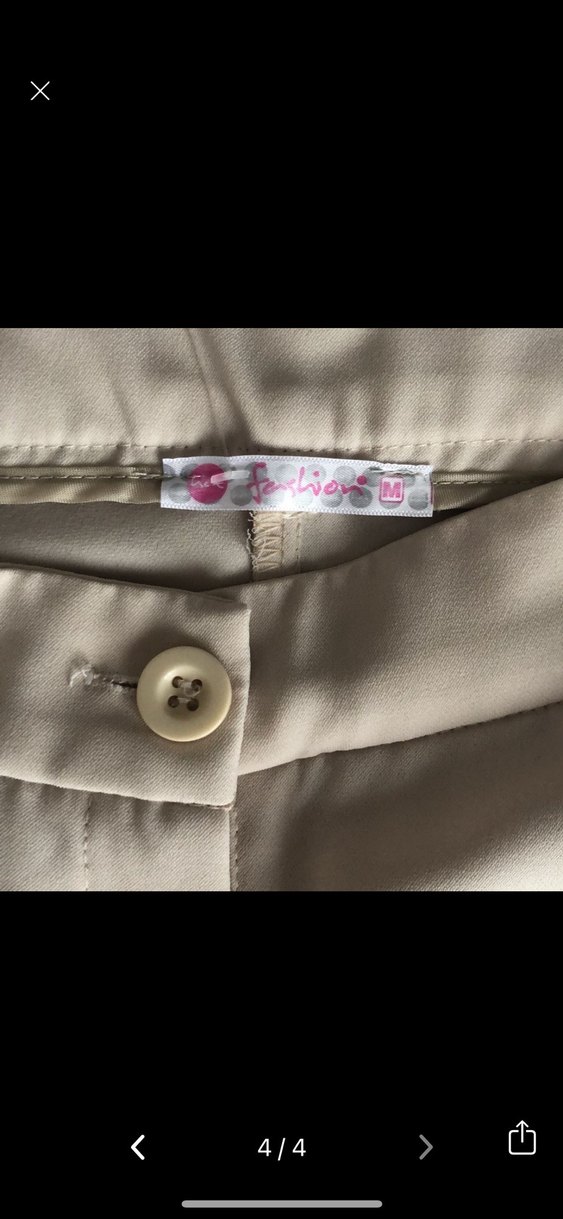 Bej Pileli Kadın Kumaş Pantolon - Görsel 3