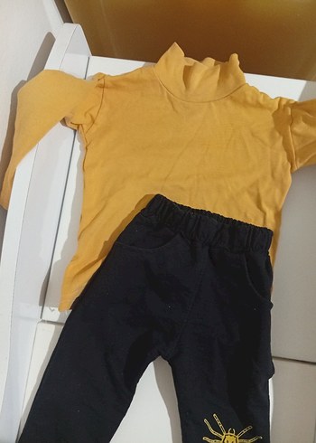 Sarı Balıkçı Yaka Bebek Takımı