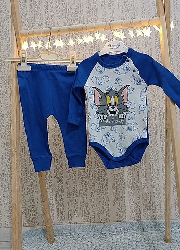 6 Ay Beden Sevimli Kedi Tom 3'lü Takım