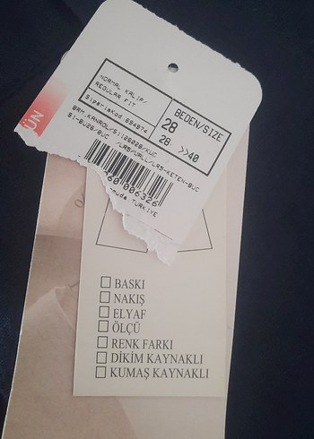 29 Beden Düğmeli Lacivert Keten Kadın Pantolon