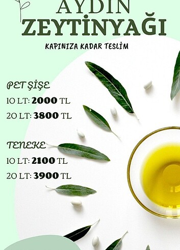 Doğal Soğuk Sıkım Aydın Zeytinyağı 