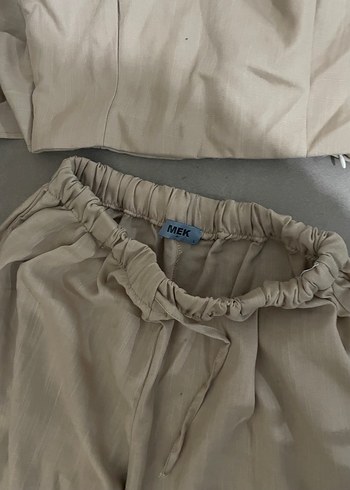 l Beden ten rengi Renk Bej Keten Kadın Pantolon