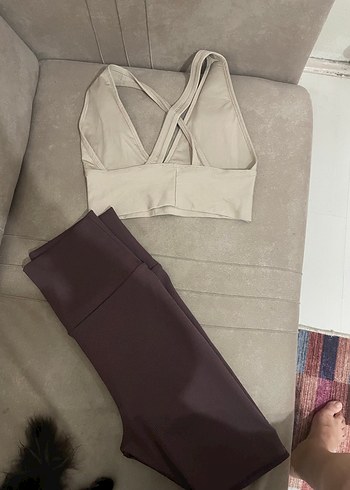 l Beden kahverengi Renk Kahverengi Mini Spor Tayt