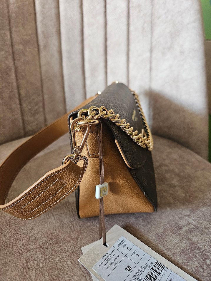 Zincir Detaylı Kahverengi Kadın Deri Omuz Çantası - Görsel 3