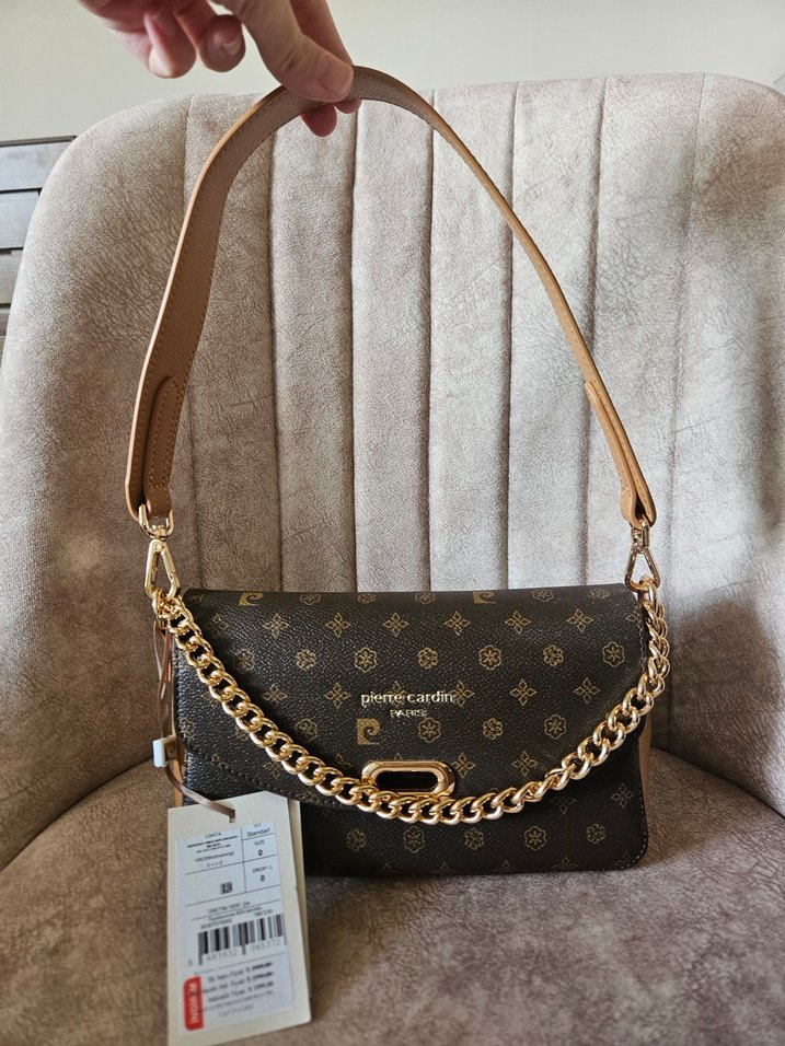 Zincir Detaylı Kahverengi Kadın Deri Omuz Çantası - Görsel 5