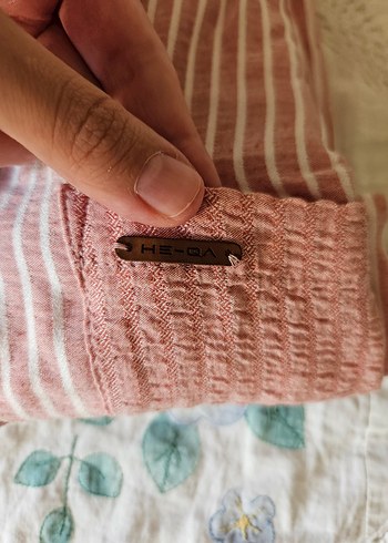 Heqa Pembe Çizgili Gömlek Tunik - Görsel 7