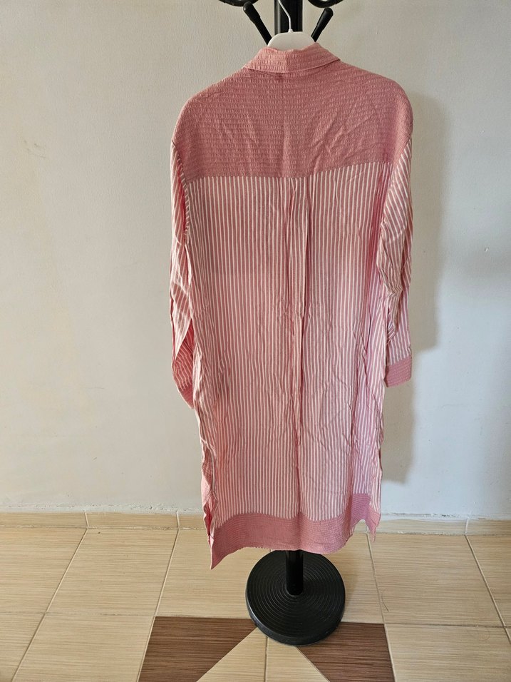 Heqa Pembe Çizgili Gömlek Tunik - Görsel 5