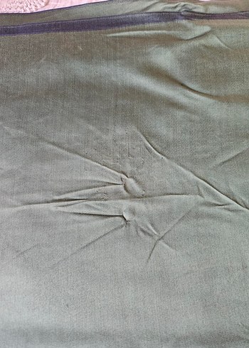 Haki ve Lacivert Çift taraflı İpek Şal - Görsel 4