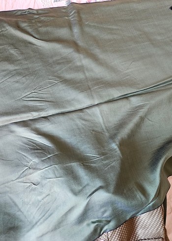 Haki ve Lacivert Çift taraflı İpek Şal - Görsel 3