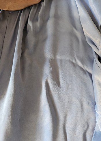 Leylak rengi saten abiye tesettür elbise - Görsel 7