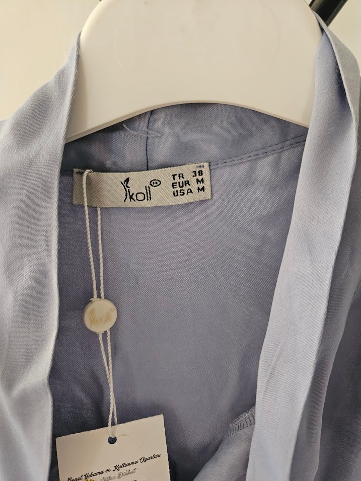 Leylak rengi saten abiye tesettür elbise - Görsel 5