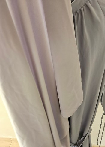 Mavi Gri Tesettür Medine ipeği Elbise ve Medine ipeği gri şal - Görsel 9