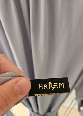 Mavi Gri Tesettür Medine ipeği Elbise ve Medine ipeği gri şal - Görsel 10