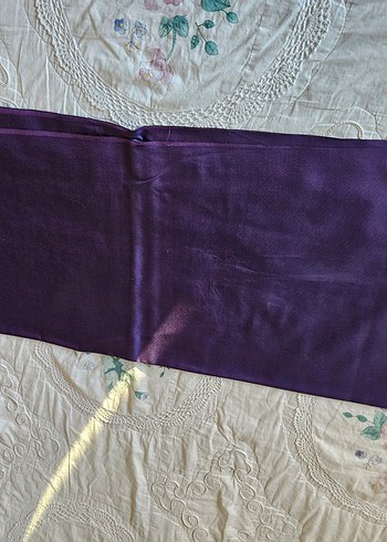 Mor Lila Çift taraflı ipek şal - Görsel 2