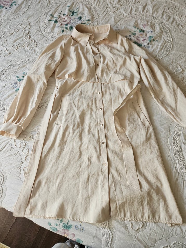 Bej Uzun Cepli Trençkot - Görsel 4