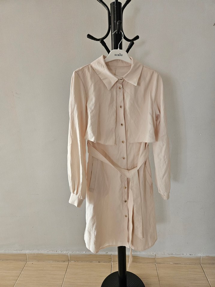 Bej Uzun Cepli Trençkot - Görsel 2