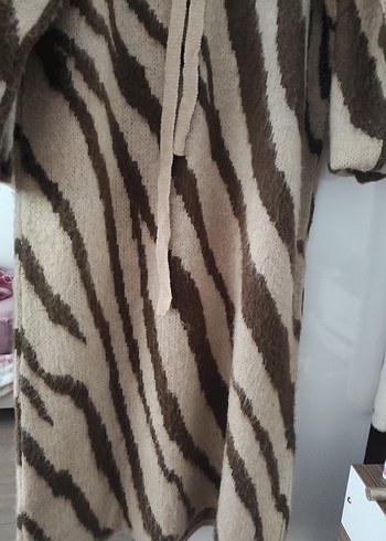 Zebra Desenli Uzun Kollu Triko elbise - Görsel 5