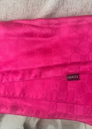 Pembe Parlak Saten Kadın Eşarp - Görsel 3