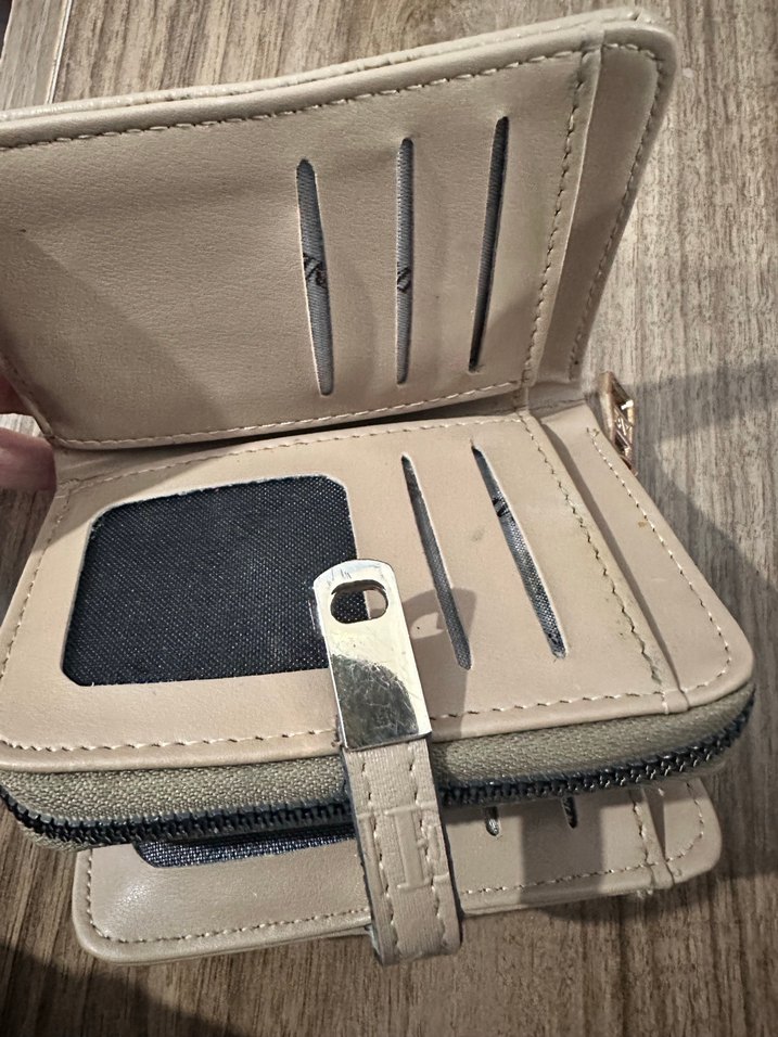 Bej Baskılı Deri Kadın Cüzdan - Görsel 2