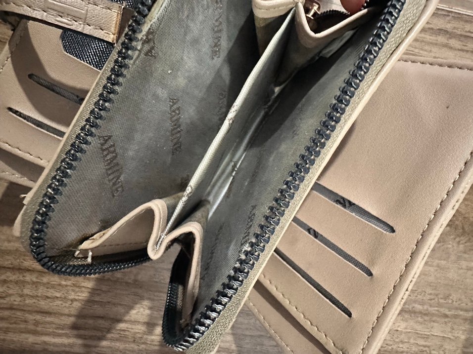 Bej Baskılı Deri Kadın Cüzdan - Görsel 4