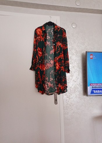 Uzun Kollu Bohem Kırmızı Bağlama Detaylı Kimono