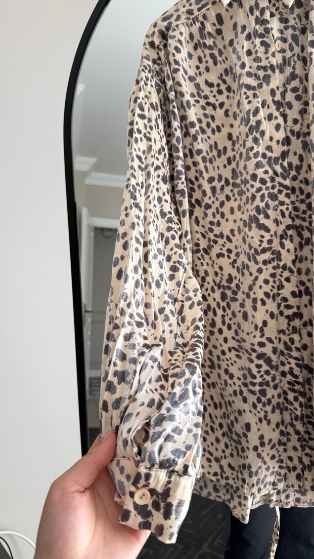 Leopar Desenli Uzun Kollu gömlek - Görsel 2