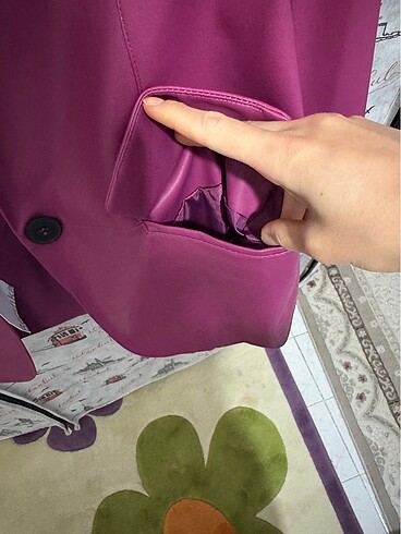 s Beden pembe Renk Deri blazer ceket