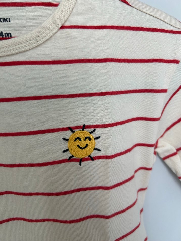 Kız Çocuk Kısa Kollu Çizgili Tişört - Görsel 3