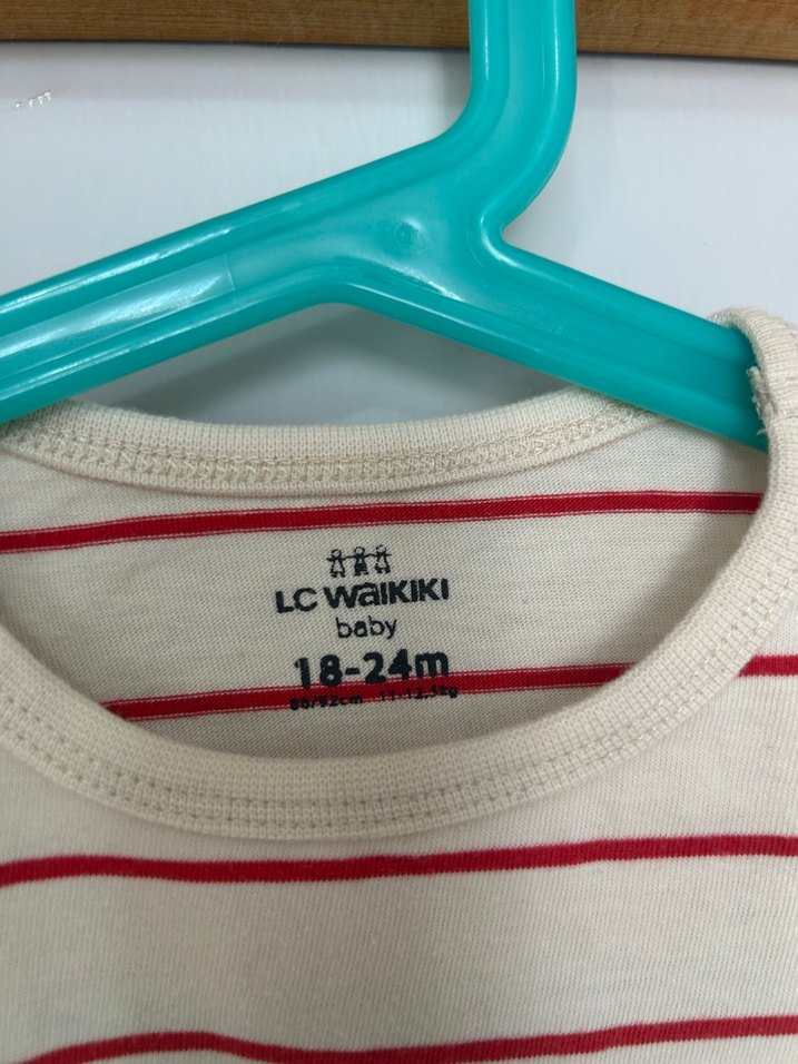 Kız Çocuk Kısa Kollu Çizgili Tişört - Görsel 2