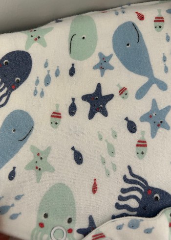 Mavi Pamuklu Uzun Kollu Bebek Tulum Seti - Görsel 2