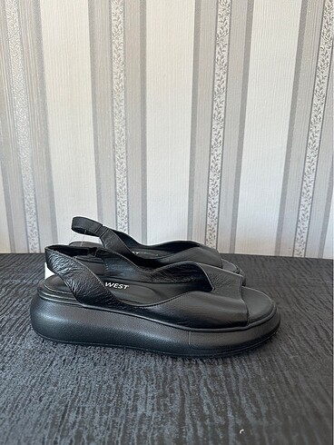 Nine West Nine West siyah sandalet 38 numara Hakiki deri